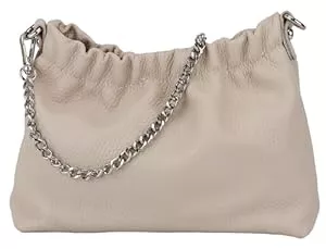 SH Leder Taschen & Rucksäcke SH Leder Echtleder Umhängetasche Clutch kleine Tasche Abendtasche Alltagstasche mit Silberne Kette 23x14cm Elke G355