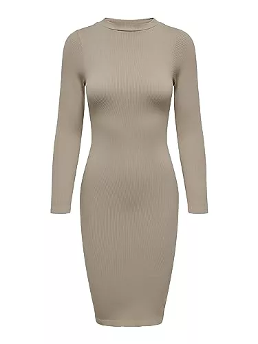 ONLY Freizeit ONLY Damen Onlgwen L/S Rib Short Slit Dress PNT Kleid