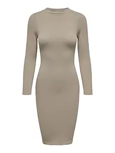 ONLY  ONLY Damen Onlgwen L/S Rib Short Slit Dress PNT Kleid