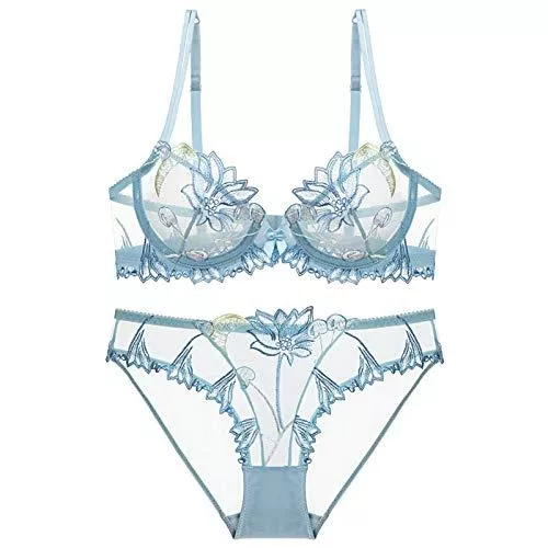 BAJIE Unterwäsche & Dessous Damen Spitze drücken Oben Stickerei Bras einstellen Spitze Unterwäsche BH und Höschen (Color : R, Size : 75B)