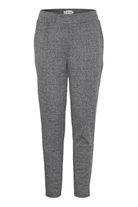 ICHI Hosen ICHI IHKATE Jacquard Damen Hose Stoffhose mit Eingrifftaschen Paspeltaschen Gummizug leicht elastisch Regular fit