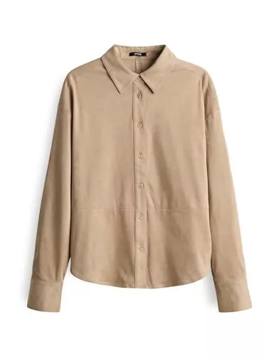 OPUS Hemdblusen OPUS Damen Langarmbluse | FELOUR Regular Hemdbluse in Wildlederoptik