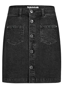 Sublevel Röcke Sublevel Damen Mini Jeans Rock LSL-493 kurzer Damenrock sichtbare Knopfleiste