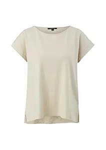 Comma T-Shirts Comma Satinbluse mit Raffung und All-Over-Print