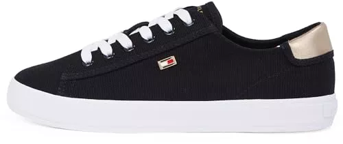 Tommy Hilfiger Sneaker & Sportschuhe Tommy Hilfiger Damen Vulcanized Sneaker Canvas Lace Up Elegant