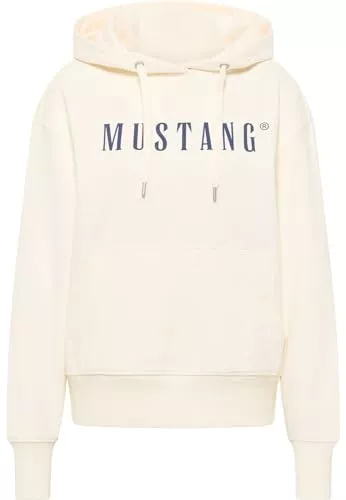 MUSTANG Kapuzenpullover MUSTANG Damen Hoodie Kapuzenpullover Margo - Regular Fit - XS - XL Weiss Blau