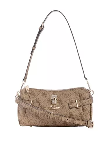 GUESS Taschen & Rucksäcke GUESS Umhängetasche Schultertasche Yesba Mini Top Zip Bag Latte Logo hellbraun