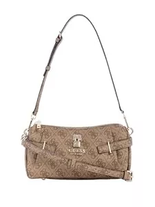 GUESS  GUESS Umhängetasche Schultertasche Yesba Mini Top Zip Bag Latte Logo hellbraun