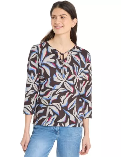 Cecil Langarmblusen Cecil Damen Damen Shirt mit Split Neck und Print Shirt im Tunika-Look (1er Pack)