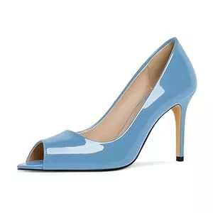 EDEFS High Heels EDEFS Damen Slip On Pumps Stiletto Heel 3 Zoll Peep Toe Design Lackleder Ideal für Mode Hochzeit Braut &amp; Party Anlässe