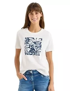 Cecil T-Shirts Damen T-Shirt mit Rundhals und Frontprint