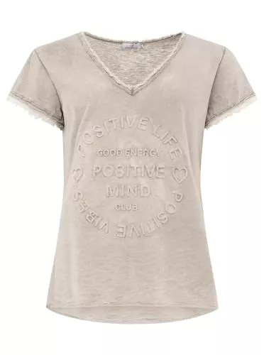 Zwillingsherz T-Shirts Zwillingsherz Shirt Positiv für Damen Frauen Mädchen - Hochwertiges 100% Baumwolle Oberteil kuschelig weich Sommer Kurzarm Hemd Tail Top V Ausschnitt Fransen Ärmel