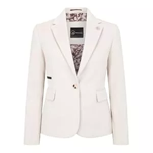 TruClothing.com Blazer TruClothing.com Damen Blazer Wollmischung Creme Tweed Herringbone Tailored Fit Damen Jacke