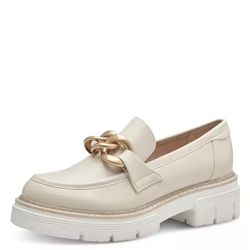 MARCO TOZZI Flache Schuhe Marco Tozzi Damen Loafer mit Absatz mit Plateau-Sohle Vegan