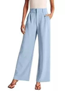 shownicer Hosen shownicer Hose Damen Elegant Hohe Taille Anzughose Einfarbig Weites Bein Lang Arbeitshose Freizeithose Stoffhose Modehose Lässig Business Sommerhose mit Taschen