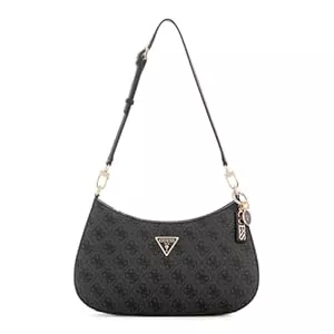 GUESS  GUESS Noelle II Top Zipper Shoulder Bag Coal Logo