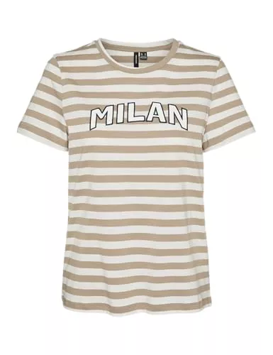 VERO MODA T-Shirts VERO Moda Damen Vmfira Francis Ss Top Box JRS Ga T-Shirt (1er Pack)