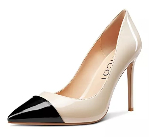 Aachcol High Heels Aachcol Damen Stiletto Pumps Hoher High Absatz Heel Geschlossene Spitze Zehenkappe Slip-on Dress Schuhe Büroschuhe Klassisch 10 cm