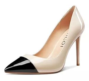 Aachcol High Heels Aachcol Damen Stiletto Pumps Hoher High Absatz Heel Geschlossene Spitze Zehenkappe Slip-on Dress Schuhe Büroschuhe Klassisch 10 cm