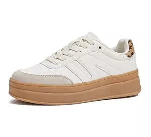 LUCKY STEP Sneaker & Sportschuhe LUCKY STEP Damen Platform Sneakers im Retro-Design | Klassische Freizeitschuhe mit Dicker Gummisohle | Für Alltag, Walking, Tennis &amp; Skate-Stil