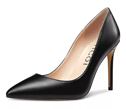 Aachcol High Heels Aachcol Damen Stiletto Pumps Hoher High Absatz Heel Geschlossene Spitze Zehenkappe Slip-on Dress Schuhe Büroschuhe Klassisch 10 cm