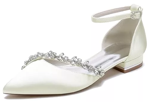 Miyoopark Flache Schuhe Miyoopark Damen Absatzs Pumps Schuhe fur Hochzeits Abend Pumps mit Ketten