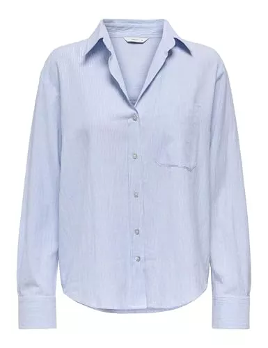 ONLY Hemdblusen ONLY Damen Onlalina Life L/S Stripe Shirt WVN Langarmhemd Mit Knopfverschluss Für Den Alltag
