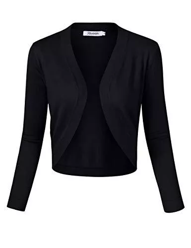 KOJOOIN Strickjacken KOJOOIN Damen Bolero ELegant Strickjacke 3/4 Ärmel Cardigan V Ausschnitt Bolerojacke Schulterjacke Casual Top（Verpackung MEHRWEG）
