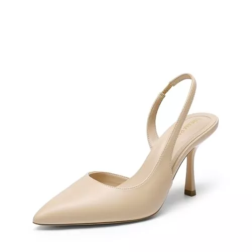 DREAM PAIRS High Heels DREAM PAIRS Damen Slingback Pumps, Spitze Kitten High Heels, D'Orsay Stilettoabsatz, Bequemen Elegant Party Brautschuhe