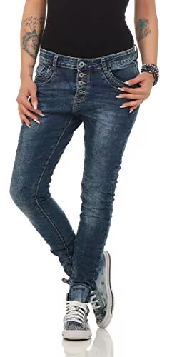 Lexxury Jeans 10118 fashion4young Knackige Damen Jeans Röhrenjeans Hose Boyfriend Style Damenjeans Streetstyle