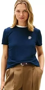 Tommy Hilfiger  Tommy Hilfiger Damen Th Script Reg C-nk Ss Tee Ww0ww47809 S/S T-Shirt (1er Pack)