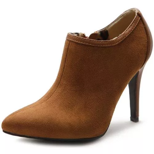 Ollio Stiefel Ollio Damen High Heel Knöchelschuh Reißverschluss Faux Wildleder Mehrfarbig Stiefel