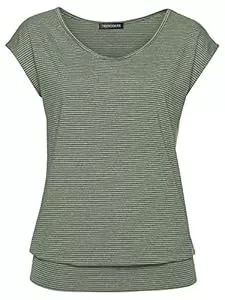 TrendiMax T-Shirts TrendiMax Damen T-Shirt Kurzarm Streifen Shirt Sommer Oberteil Casual Bluse Tops Basic Tee