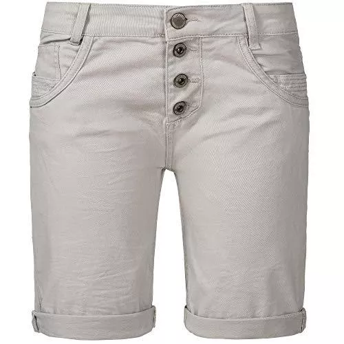 Sublevel Shorts Sublevel Damen Denim Bermuda Chino Stretch Shorts mit Aufschlag Bequeme Kurze Hose im Used Look