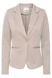 ICHI  ICHI IHKATE Jacquard Damen Blazer Jackenklazer mit Reverskragen Paspeltaschen V-Ausschnitt 1-Knopf-Form leicht elastisch Slim fit