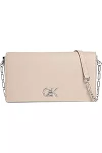 Calvin Klein Taschen & Rucksäcke Calvin Klein Damen Umhängetasche Mini Chain Bag mit Tragekette, Grau (Crockery), Einheitsgröße