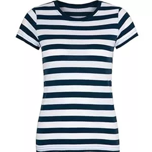noTrash2003 T-Shirts Kompatibel mit Mantis – Damen Retro Streifen T-Shirt im Marine Look, Kurzarm Rundhals T-Shirt, Oeko-Tex 100 Zertifiziert, Baumwolle in Conversion, Vegan