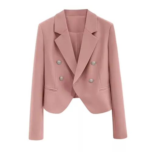 Generic Blazer Blaser Jacke Damen -Sweatblazer Sportlich Damen Freizeit im französischen Stil kurzärmeliges Kapuzenpullover-Sweatshirt den Pendelverkehr im Frühling und Herbst Partyausflug Jeans Röcken und Hosen