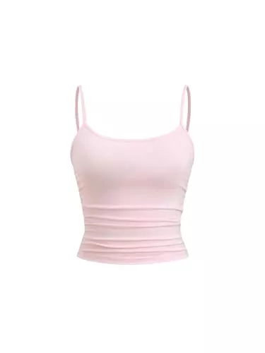 GORGLITTER Tops GORGLITTER Damen Crop Tank Top Casual Trägershirt Sommer Bauchfreies Tops Bauchfrei Oberteile Y2K Tops Basic Camisole