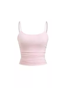 GORGLITTER Tops GORGLITTER Damen Crop Tank Top Casual Trägershirt Sommer Bauchfreies Tops Bauchfrei Oberteile Y2K Tops Basic Camisole