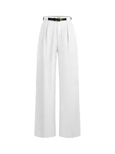 SOLY HUX Hosen SOLY HUX Hosen Damen Elegant Anzughose Hohe Taille Büro Freizeithose Geradehose mit Gürtel Einfarbig Palazzo Casualhose Herbst Outfit