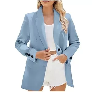 Generisch Blazer Blazer Damen Elegant Blazerjacke Dicken Longblazer mit Taschen Business Outfit Arbeit Sakko Thermal Anzug Einfarbig Anzugjacke Winter Kostüm Formell Jacke Frauen Kostümjacke Bequem Freizeitanzug