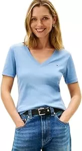 Tommy Hilfiger T-Shirts Tommy Hilfiger Damen T-Shirt Kurzarm New Slim Cody V-Ausschnitt