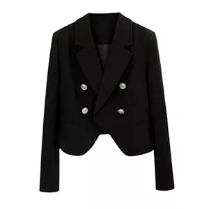 Generic Blazer Blaser Jacke Damen -Sweatblazer Sportlich Damen Freizeit im französischen Stil kurzärmeliges Kapuzenpullover-Sweatshirt den Pendelverkehr im Frühling und Herbst Partyausflug Jeans Röcken und Hosen
