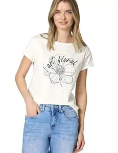 Street One T-Shirts Damen Kurzarm Shirt mit floralem Artwork