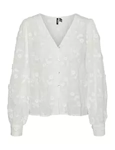 VERO MODA Langarmblusen VERO MODA Damen Vmpuna Ls Top WVN Langarmbluse (1er Pack)