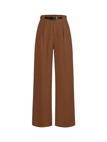 SOLY HUX Hosen SOLY HUX Hosen Damen Elegant Anzughose Hohe Taille Büro Freizeithose Geradehose mit Gürtel Einfarbig Palazzo Casualhose Herbst Outfit