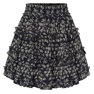 SCARLET DARKNESS Röcke SCARLET DARKNESS Damen Viktorianischer Rock Mini Blumen Elastische Taille mit Rüschen Sommer Rock