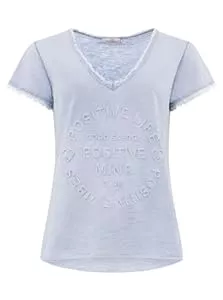 Zwillingsherz T-Shirts Zwillingsherz Shirt Positiv für Damen Frauen Mädchen - Hochwertiges 100% Baumwolle Oberteil kuschelig weich Sommer Kurzarm Hemd Tail Top V Ausschnitt Fransen Ärmel