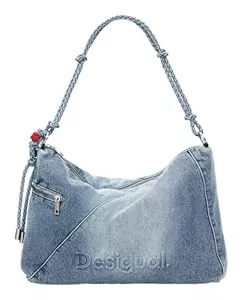 Desigual Taschen & Rucksäcke Desigual Schultertasche Umhängetasche Half Logo Leiria 2.0 Shoulder Bag Denim Raw blau